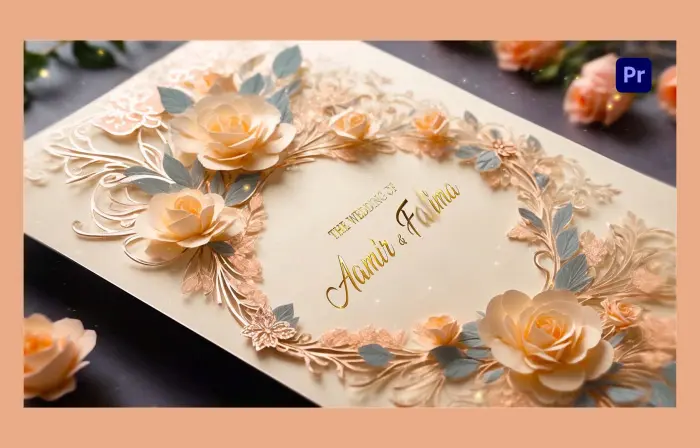 Beautiful 3D Floral Design Muslim Wedding Invitation Slideshow